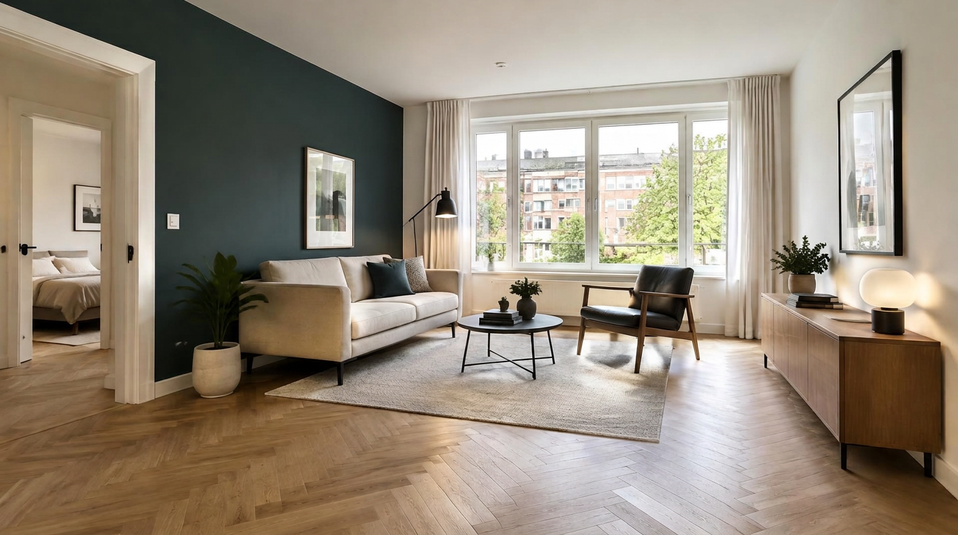 Modernisierter Wohnraum einer Wohnung